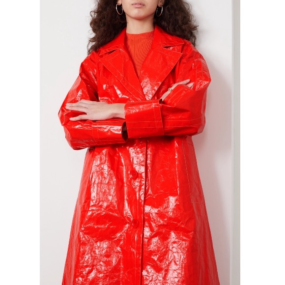 STAND STUDIO Lexie Red faux patent-leather coat - Picture 4 of 9